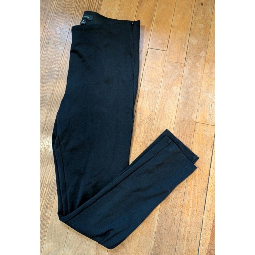 ANN TAYLOR Women's Black Pants Stretch High Rise Skinny Leg Size M